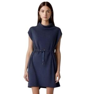 LILLY PULITZER Navy Blue Boat Neck Knit Classic Preppy Cotton/Wool Blend Dress S